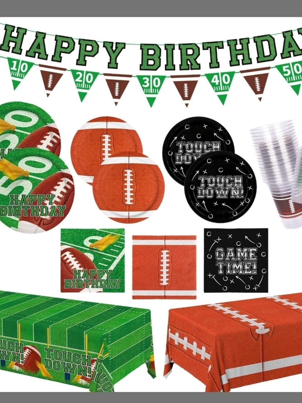 Gatherfun Football Party Supplies Kit for 24
